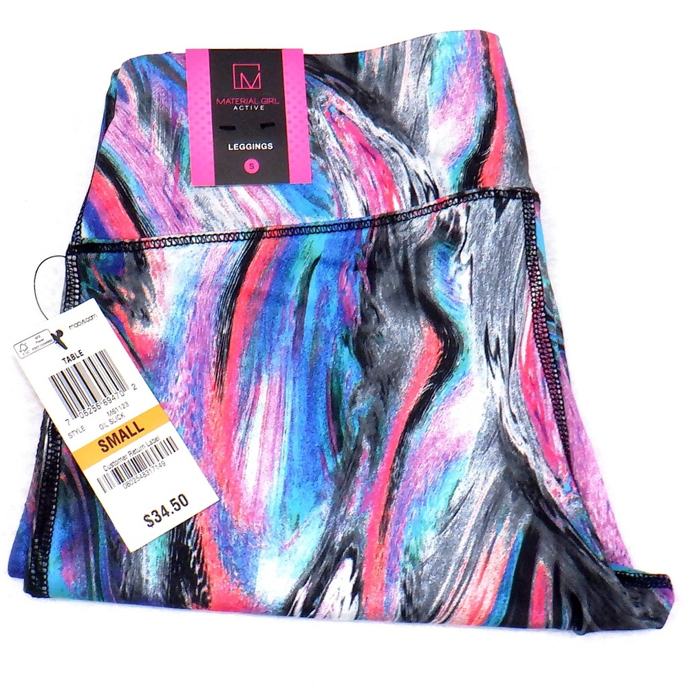 MATERIAL GIRL Active Leggings "Oil Slick" NWT